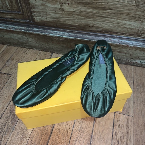 Lanvin, Forest Green Satin Ballet Slippers, Sz 41, NWOB - Picture 5 of 8